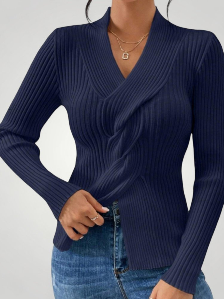 Rike | Elegante suéter de cuello en V para mujer para mayor comodidad