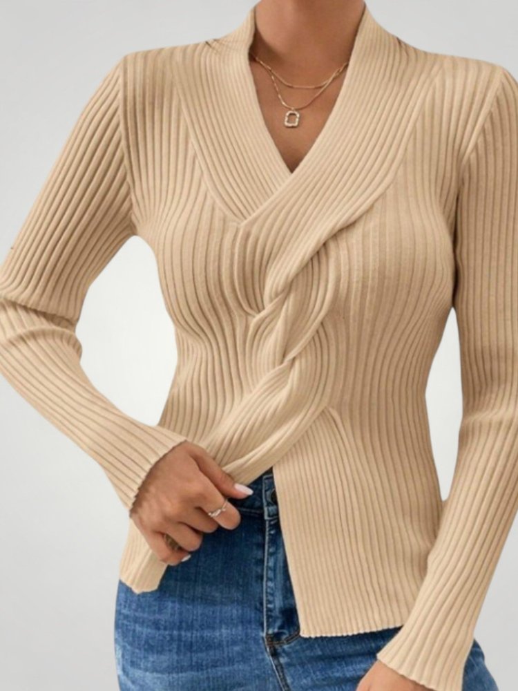 Rike | Elegante suéter de cuello en V para mujer para mayor comodidad