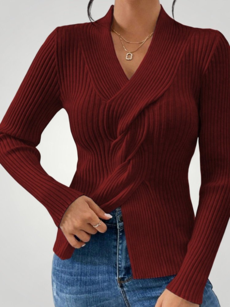 Rike | Elegante suéter de cuello en V para mujer para mayor comodidad