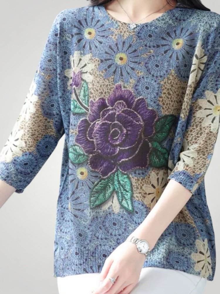 Leonora | Elegante cárdigan de manga larga con estampado floral