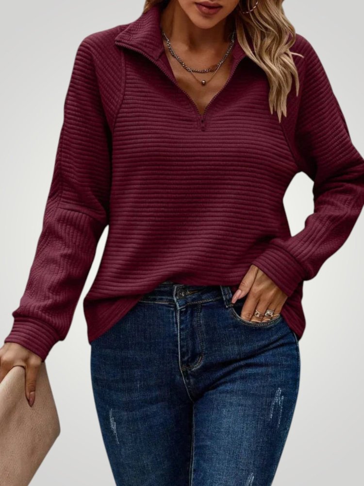 Aenne | Elegante suéter de cuello en V para mujer con una comodidad atemporal