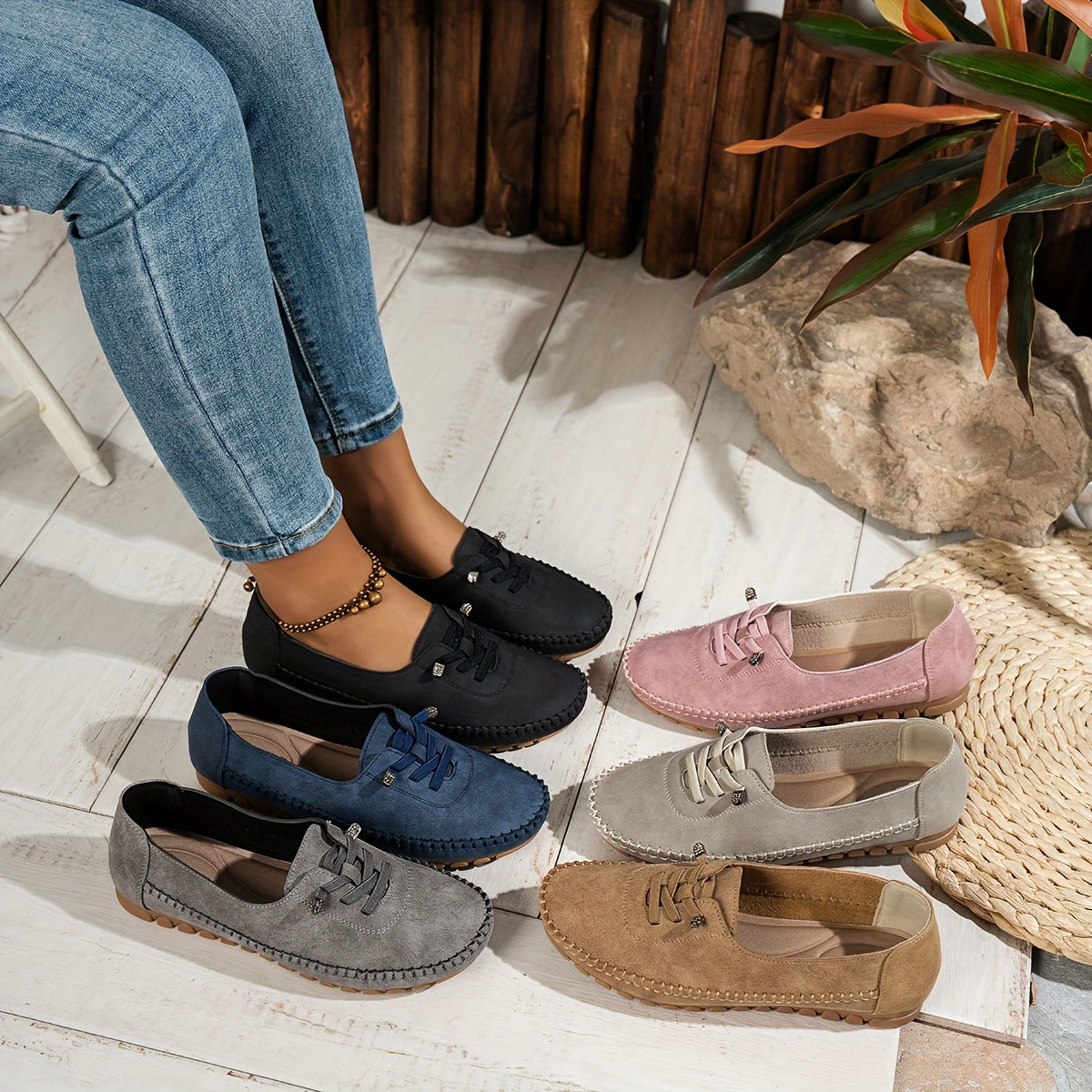 MOCASINES CASUALES DE ANTELINA CON CORDONES Y SUELA FLEXIBLE