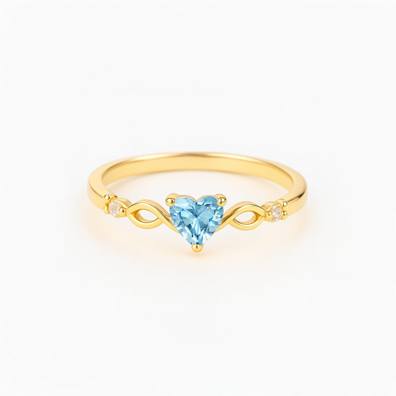 ANILLO VALENTINO COSTA DORADO CORAZÓN CON CIRCONITA DE COLOR