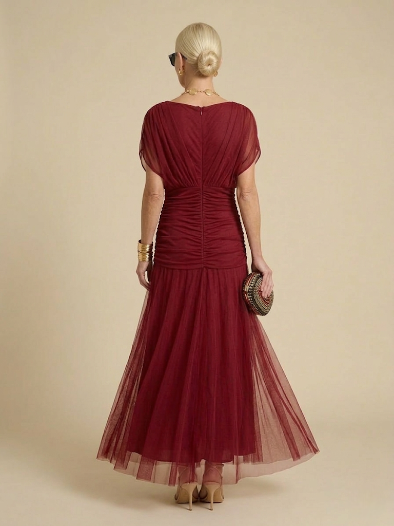 JULIETTE | VESTIDO DE GASA CON CUELLO EN V