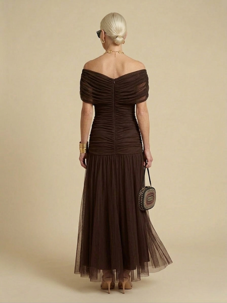 JULIETTE | VESTIDO DE GASA CON CUELLO EN V