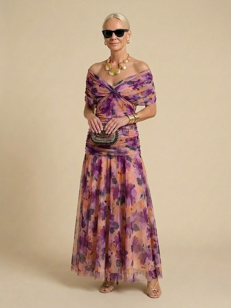 JULIETTE | VESTIDO DE GASA CON CUELLO EN V
