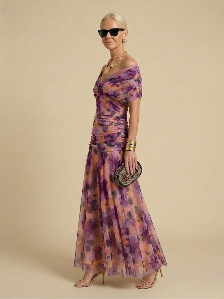 JULIETTE | VESTIDO DE GASA CON CUELLO EN V