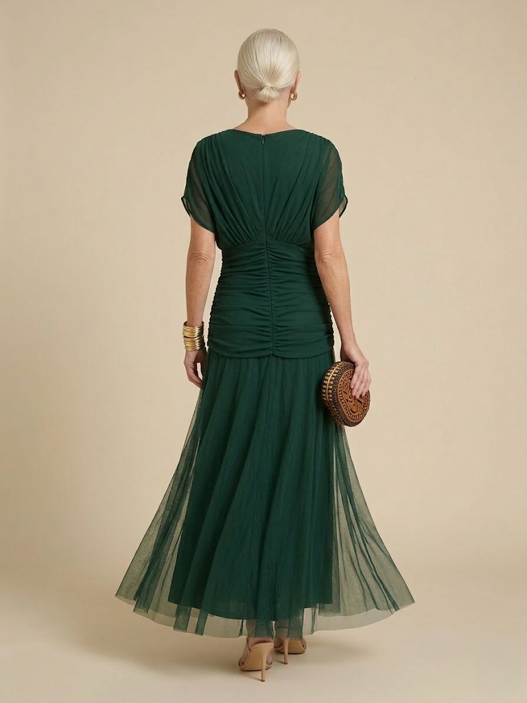 JULIETTE | VESTIDO DE GASA CON CUELLO EN V