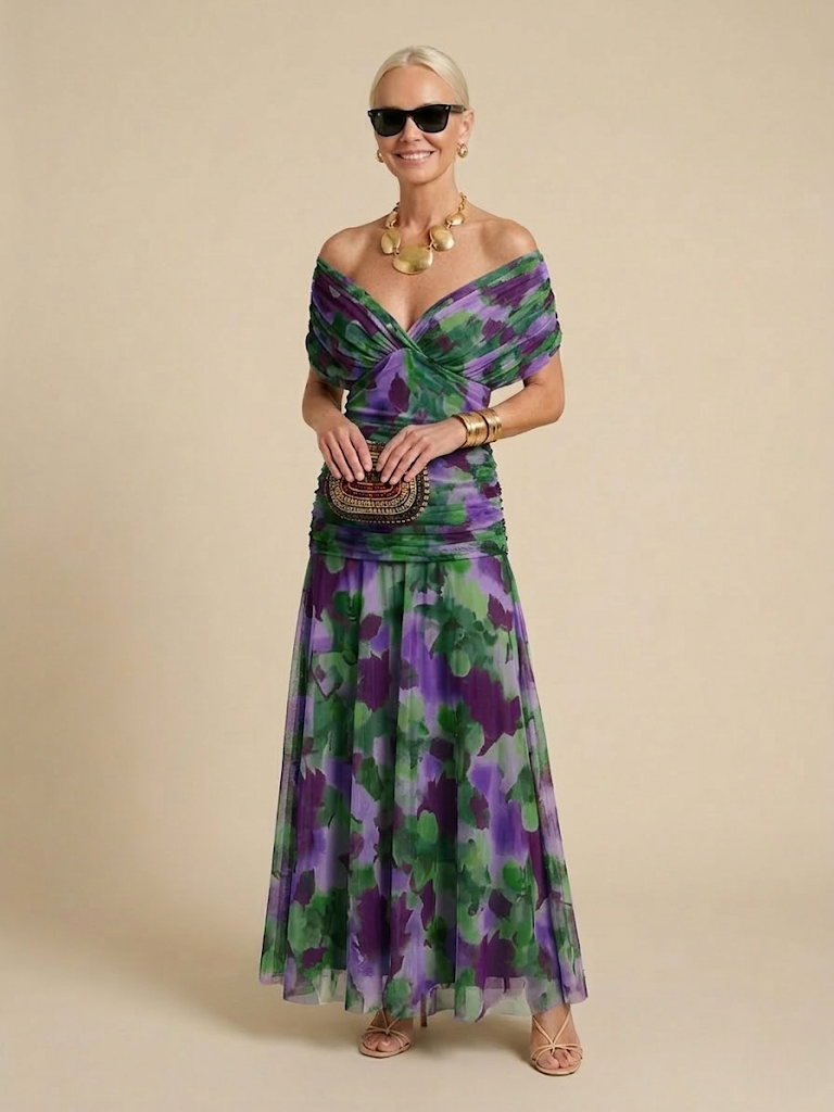 JULIETTE | VESTIDO DE GASA CON CUELLO EN V
