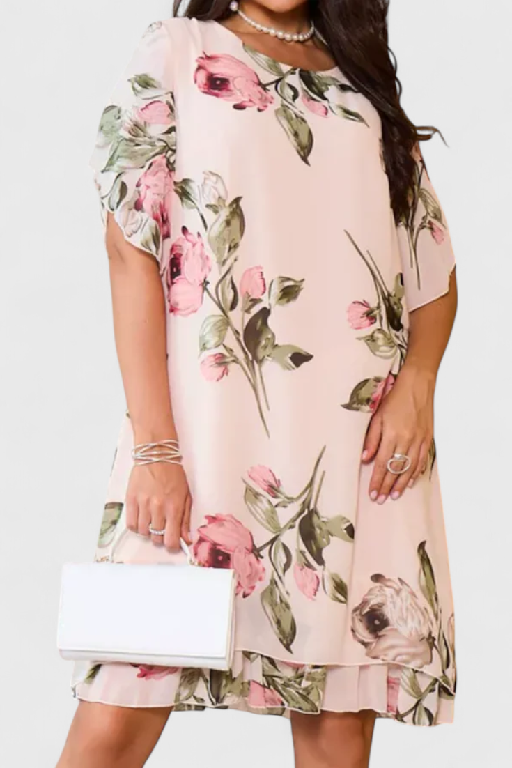 Tameka™ | Vestido Floral de Chiffon con Caída Etérea