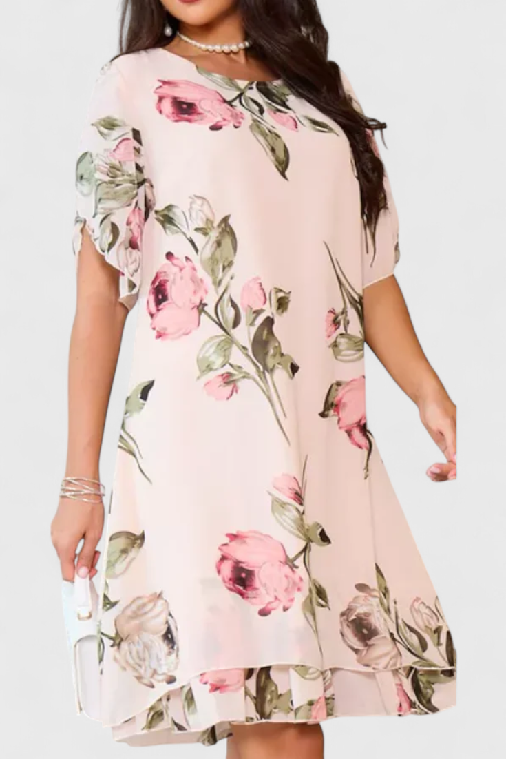 Tameka™ | Vestido Floral de Chiffon con Caída Etérea