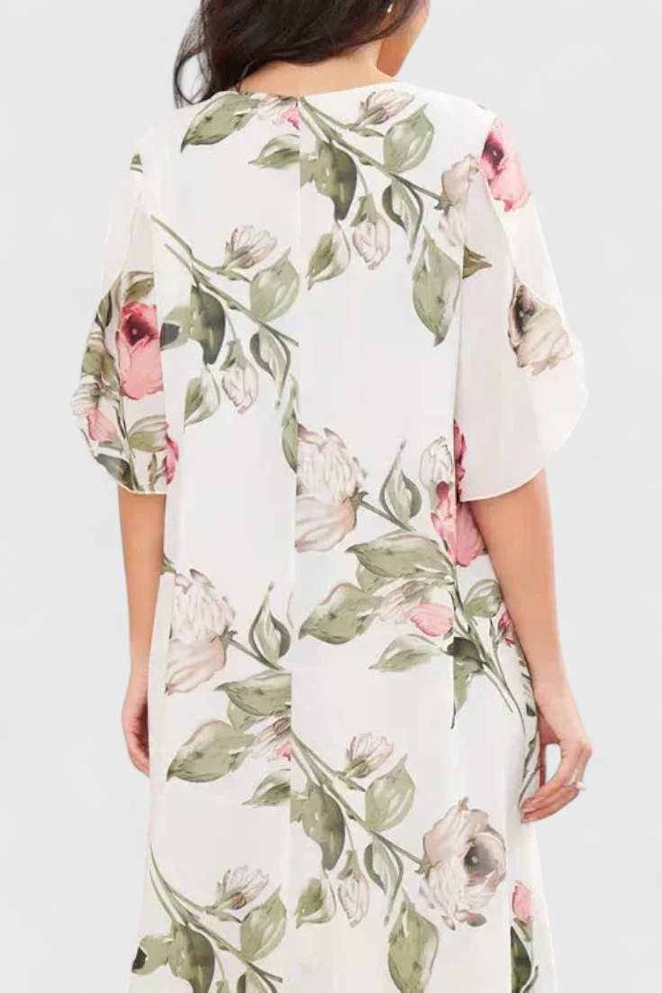 Tameka™ | Vestido Floral de Chiffon con Caída Etérea