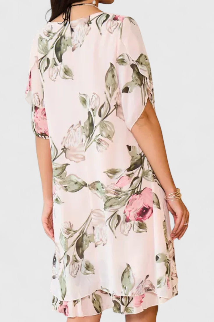 Tameka™ | Vestido Floral de Chiffon con Caída Etérea