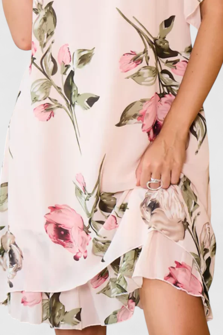 Tameka™ | Vestido Floral de Chiffon con Caída Etérea