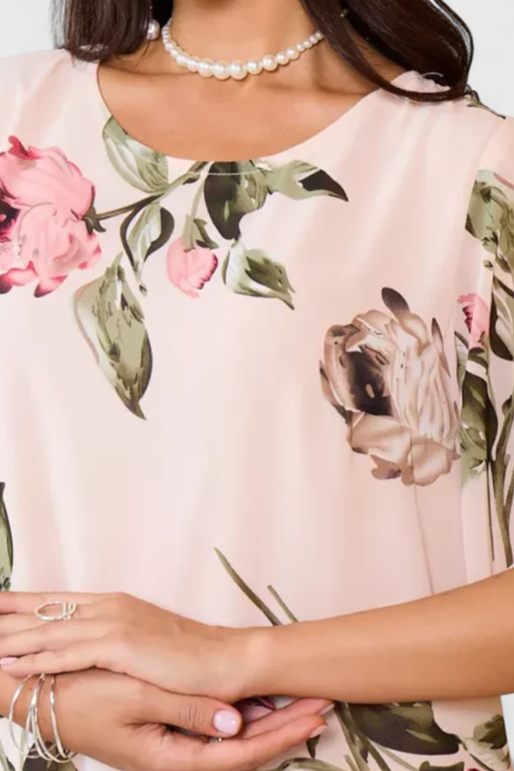 Tameka™ | Vestido Floral de Chiffon con Caída Etérea