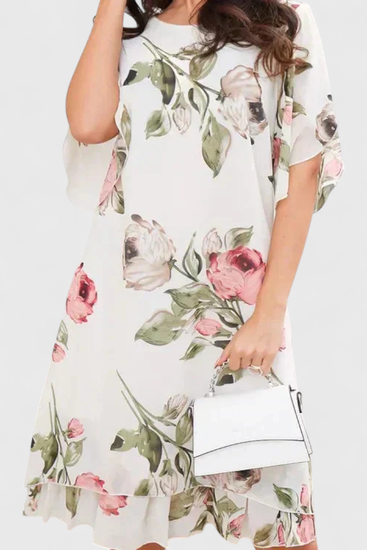 Tameka™ | Vestido Floral de Chiffon con Caída Etérea