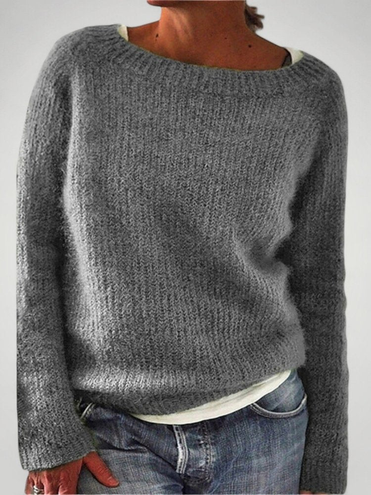 Yara | Jersey clásico de punto para mujer con cuello redondo