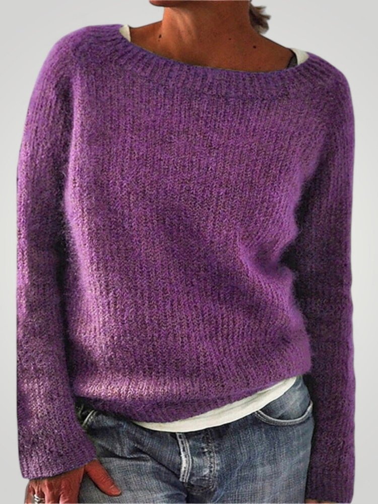 Yara | Jersey clásico de punto para mujer con cuello redondo