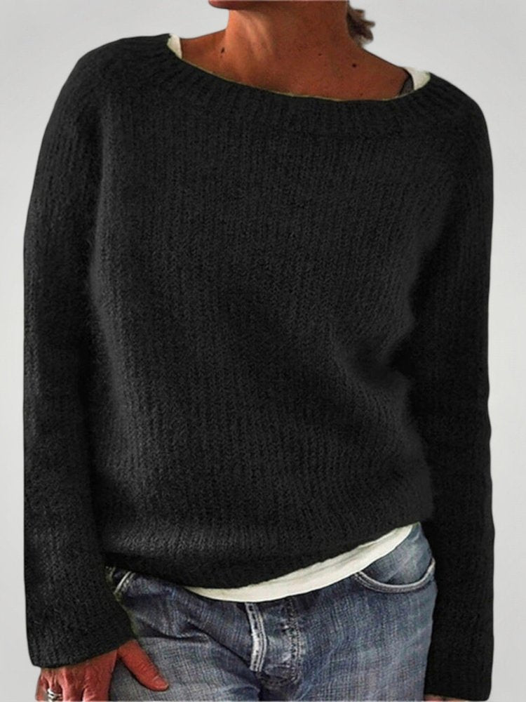 Yara | Jersey clásico de punto para mujer con cuello redondo