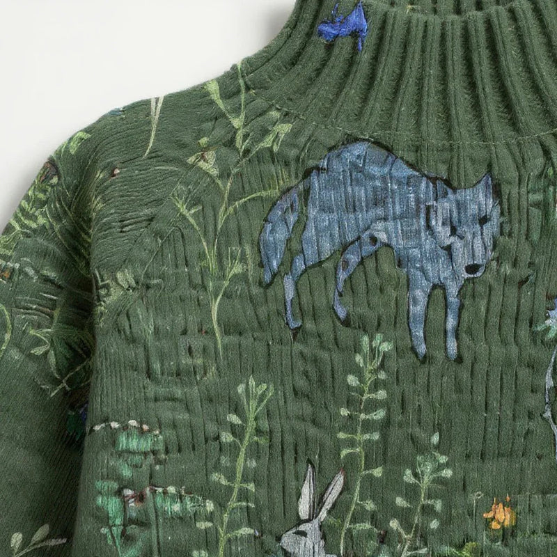 HANA™ | Suéter de Punto Acogedor con Estampado Inspirado en el Bosque