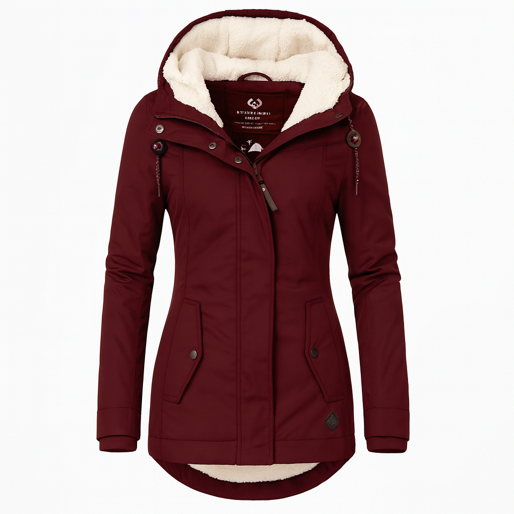 Soraya | Chaqueta Larga Impermeable con Capucha y Forro