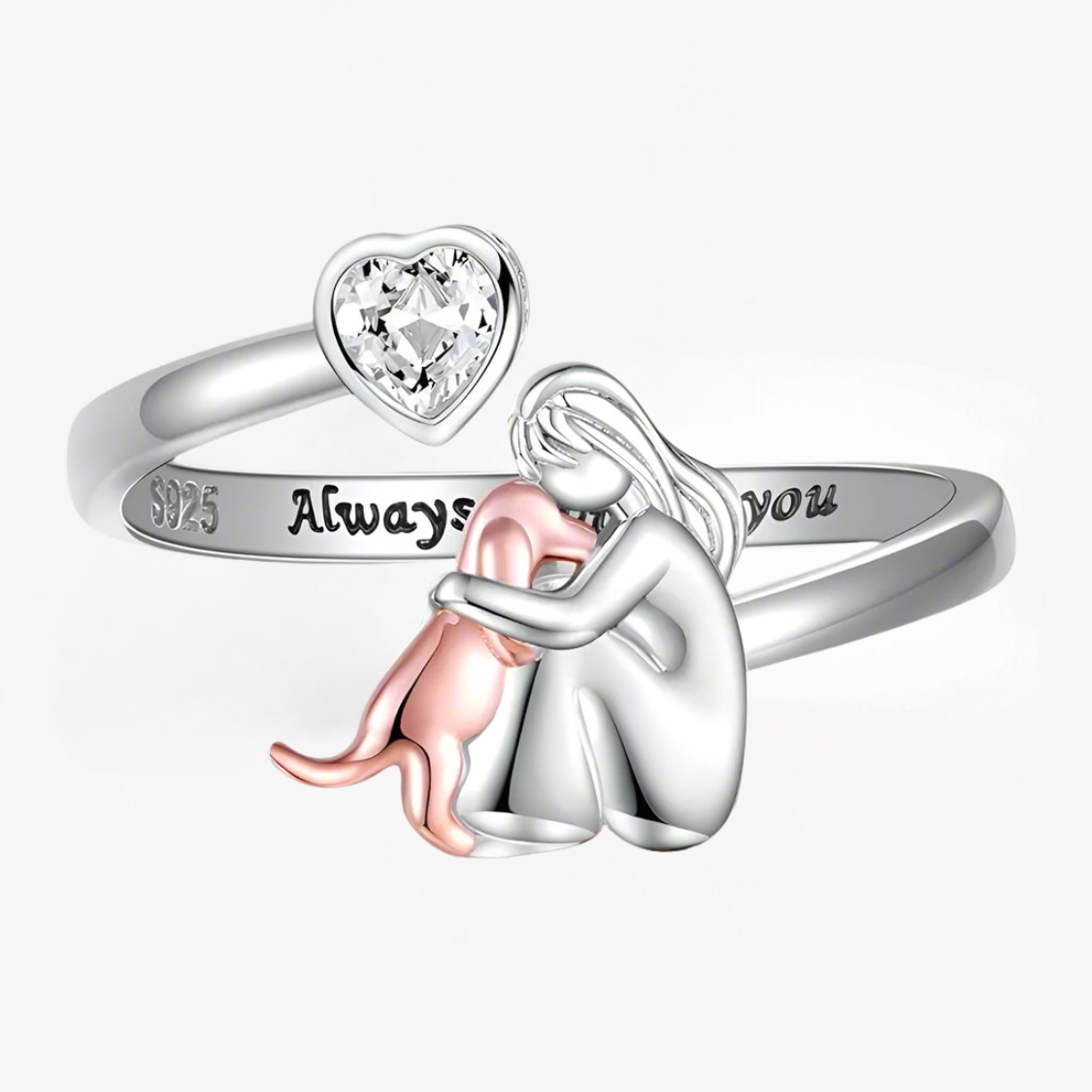 Mascota | Anillo de Abrazo de Perros (Rosa)
