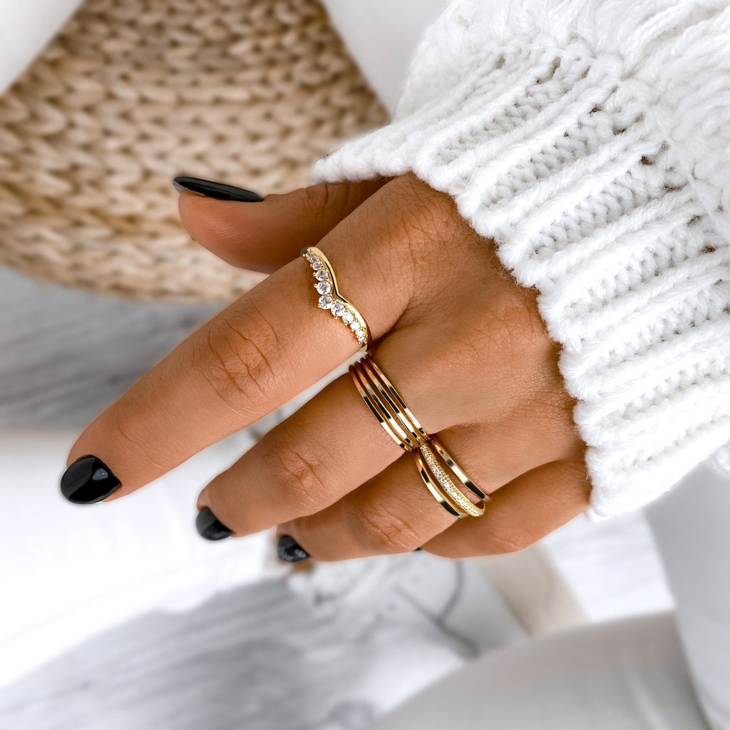 ANILLO VALENTINO COSTA ABIERTO EN V CON CIRCONITAS