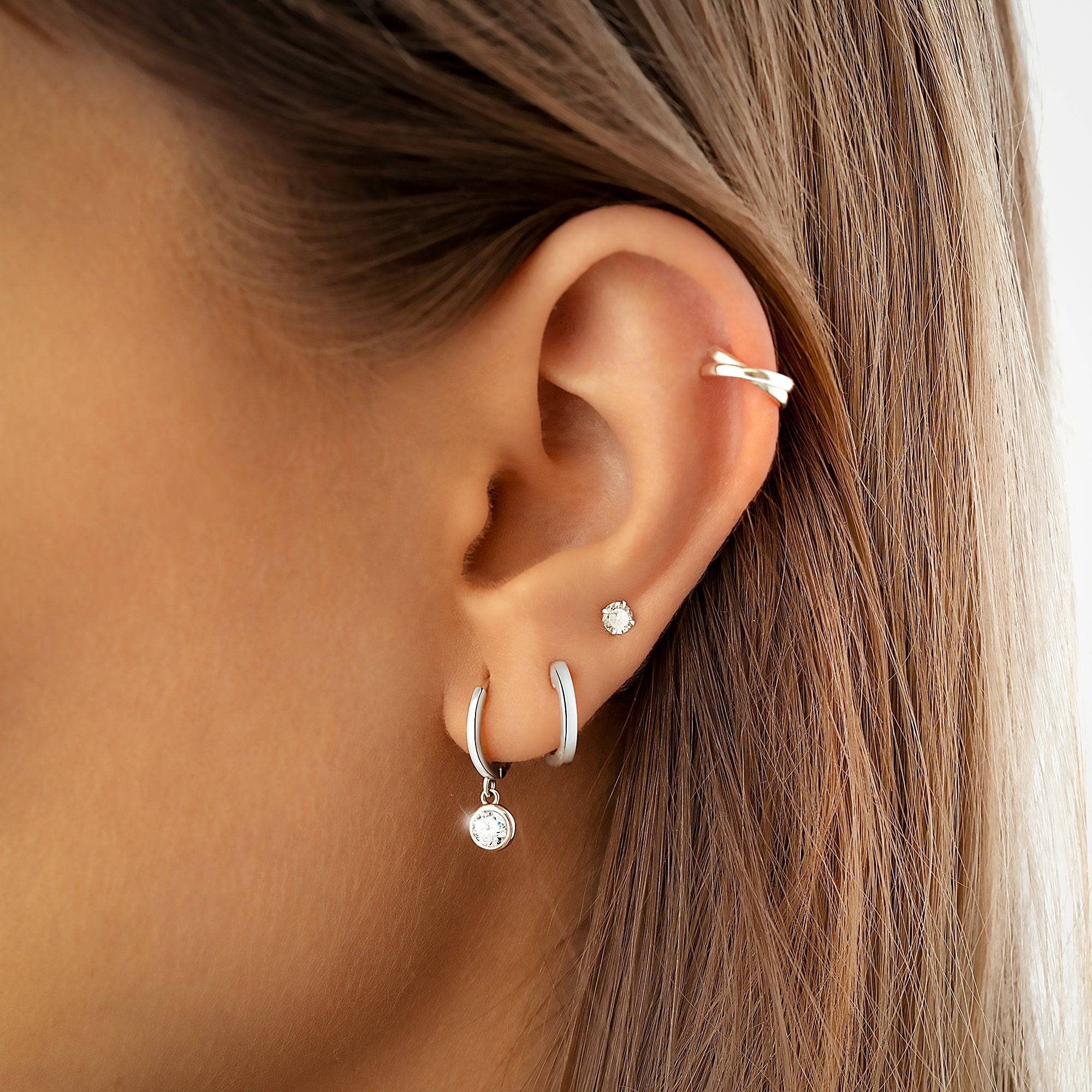 PENDIENTES VALENTINO COSTA ARO PLATEADO CON COLGANTE DE CIRCONITA