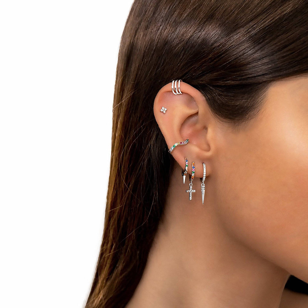 PENDIENTES VALENTINO COSTA SPIKE CON CIRCONITAS