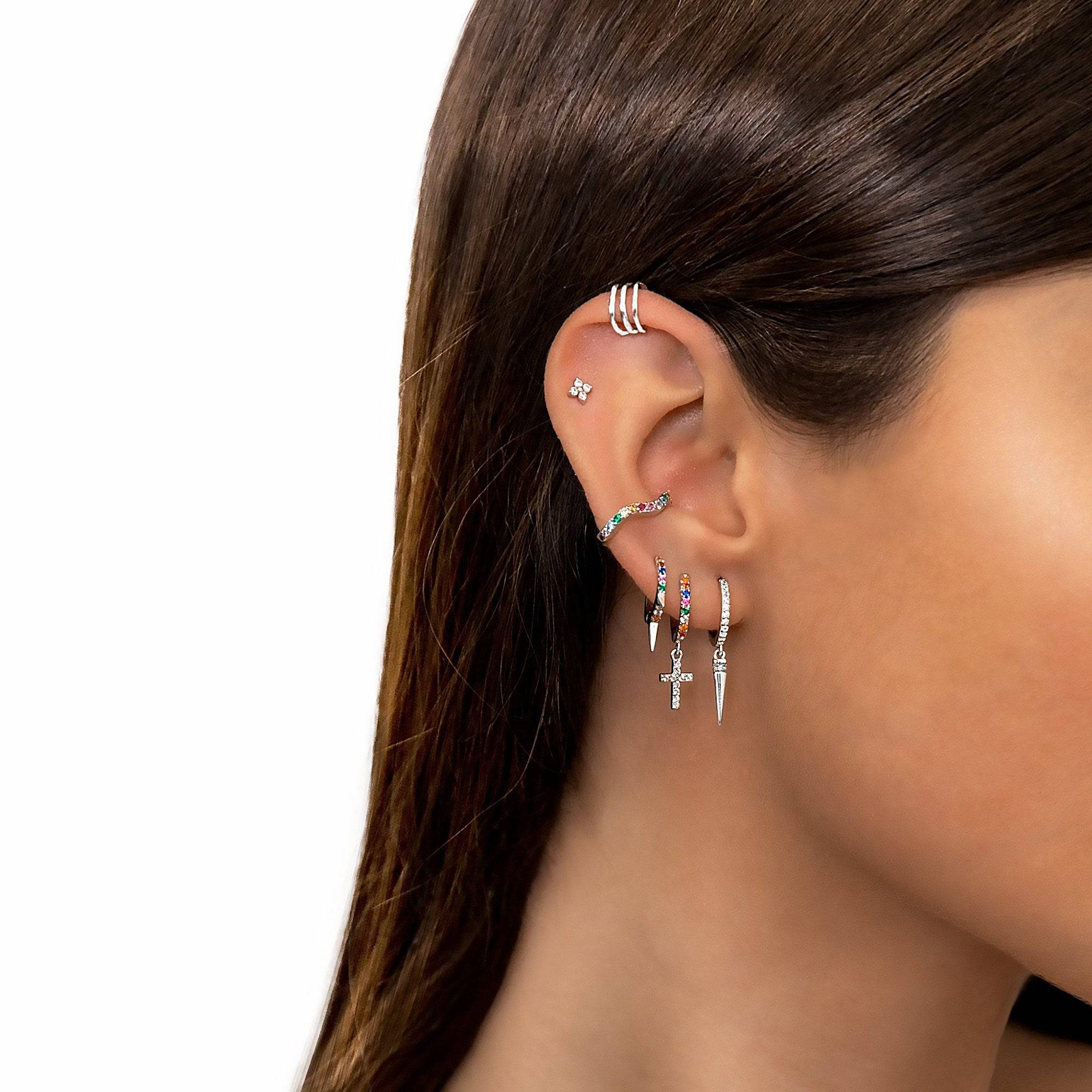 PENDIENTES VALENTINO COSTA SPIKE CON CIRCONITAS