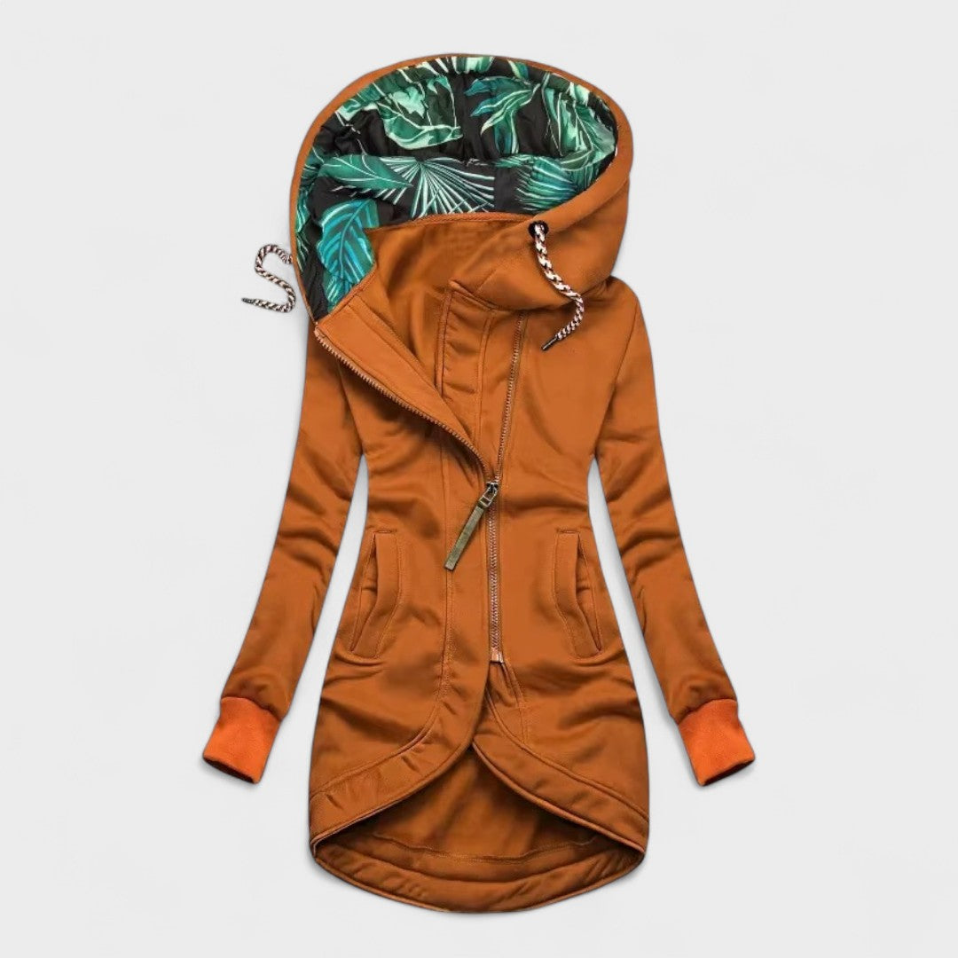 Mónica™| Abrigo naranja elegante de invierno para mujer