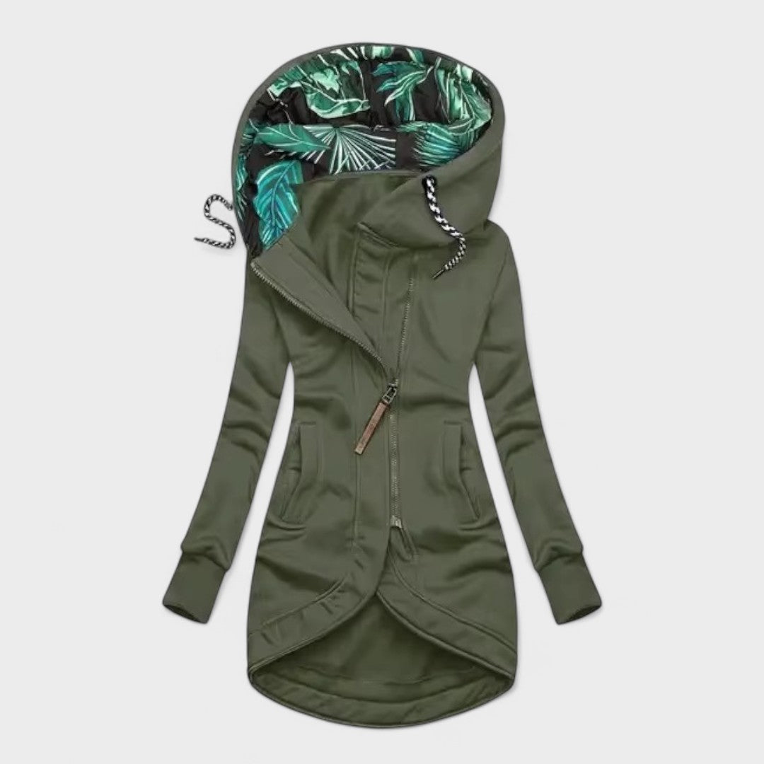 Monica™| Abrigo verde militar elegante de invierno para mujer