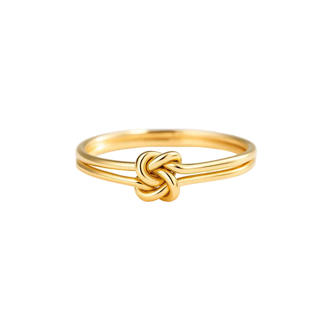 ANILLO VALENTINO COSTA DORADO CON NUDO ELEGANTE